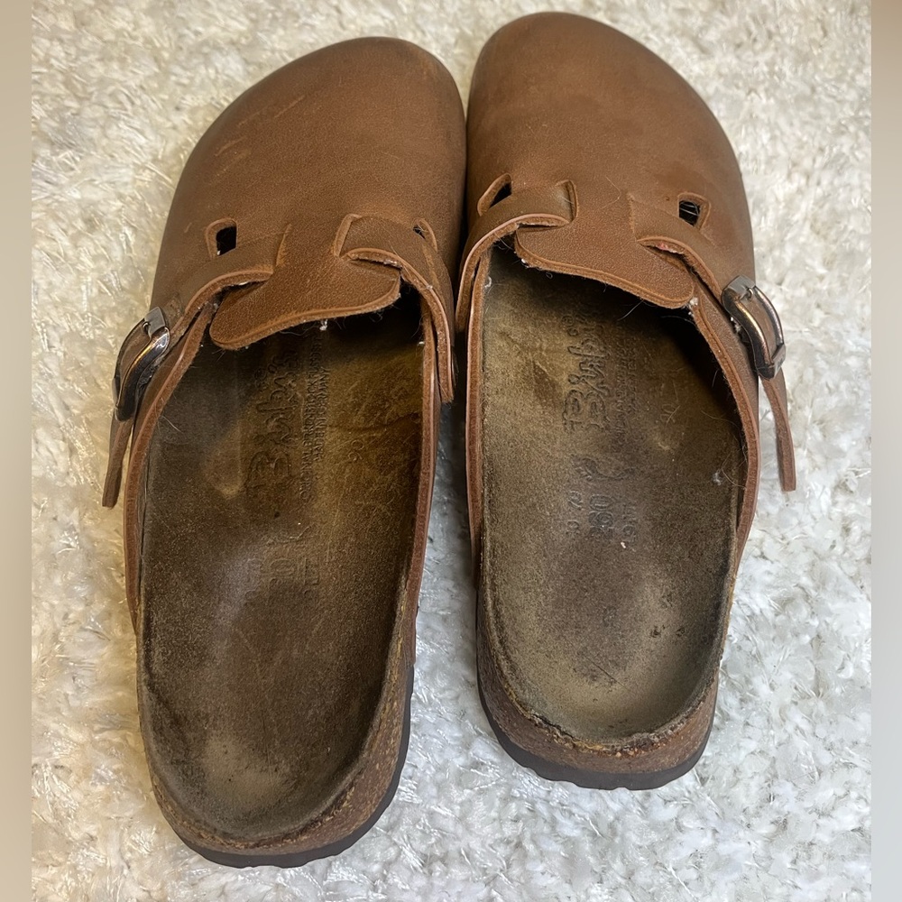 Birkenstock Birki’s Boston Brown Leather Clogs - Picture 2 of 13